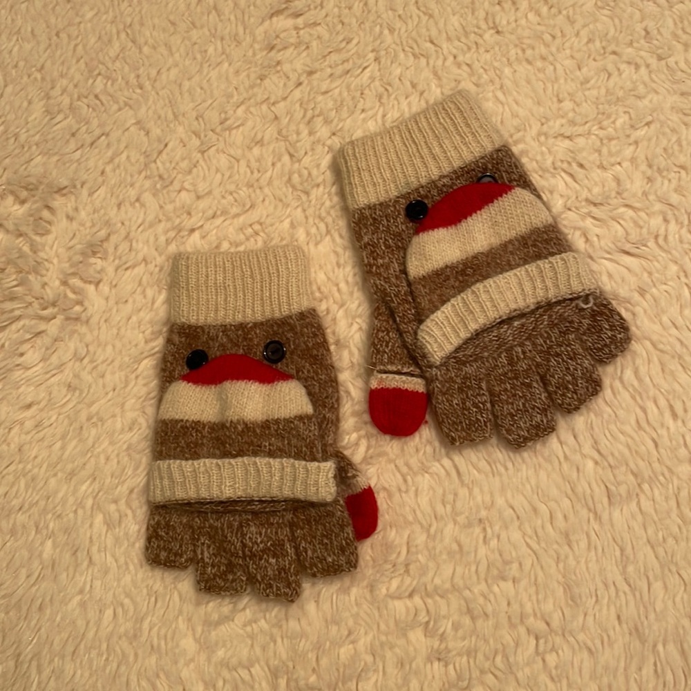 Carolina Amato sock monkey gloves